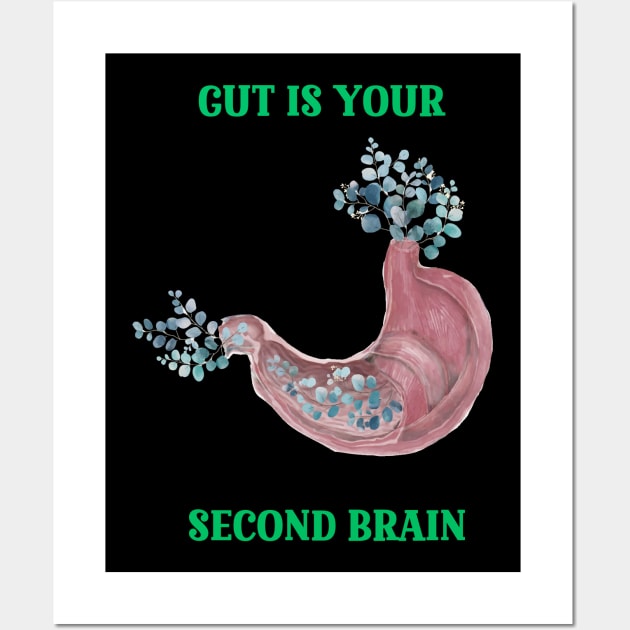 Gut is your second brain - healty food T-shirt Wall Art by PC SHOP